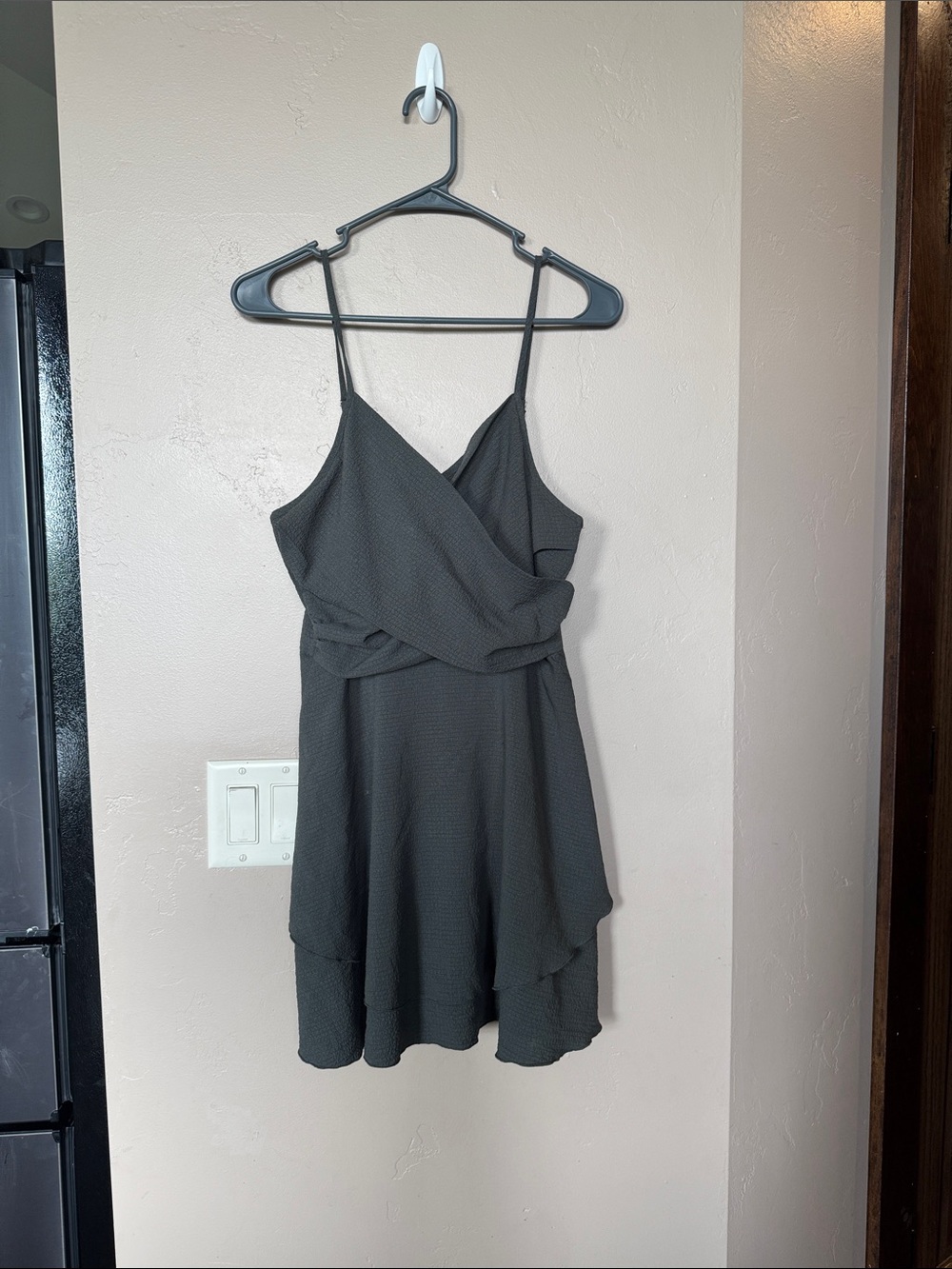 Cupshe Black Wrap-Style Spaghetti Strap Mini Dress